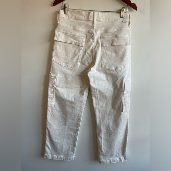 NEW MOTHER Women's The Rambler Cargo Ankle Jeans, Size 30 in Cream Puff - Picture 6 of 12